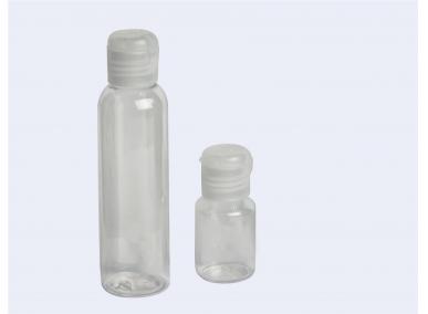 botellas transparentes de gel desinfectante para manos