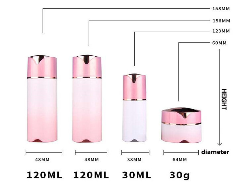 Pink Glass Cosmetic Bottles