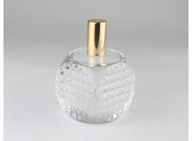 botella de vidrio de perfume redondo